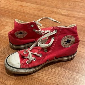 Hot pink converse all star high tops sz 7